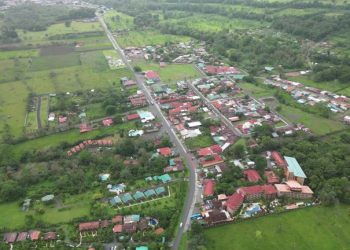 Driving in Costa Rica, through a town.