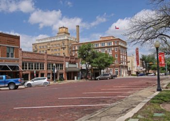 Picturesque view of downtown Eastland, Texas.